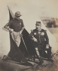 Generaal Pierre Bosquet (1810-61) en Kapitein Dampierre, uit een album van 52 foto